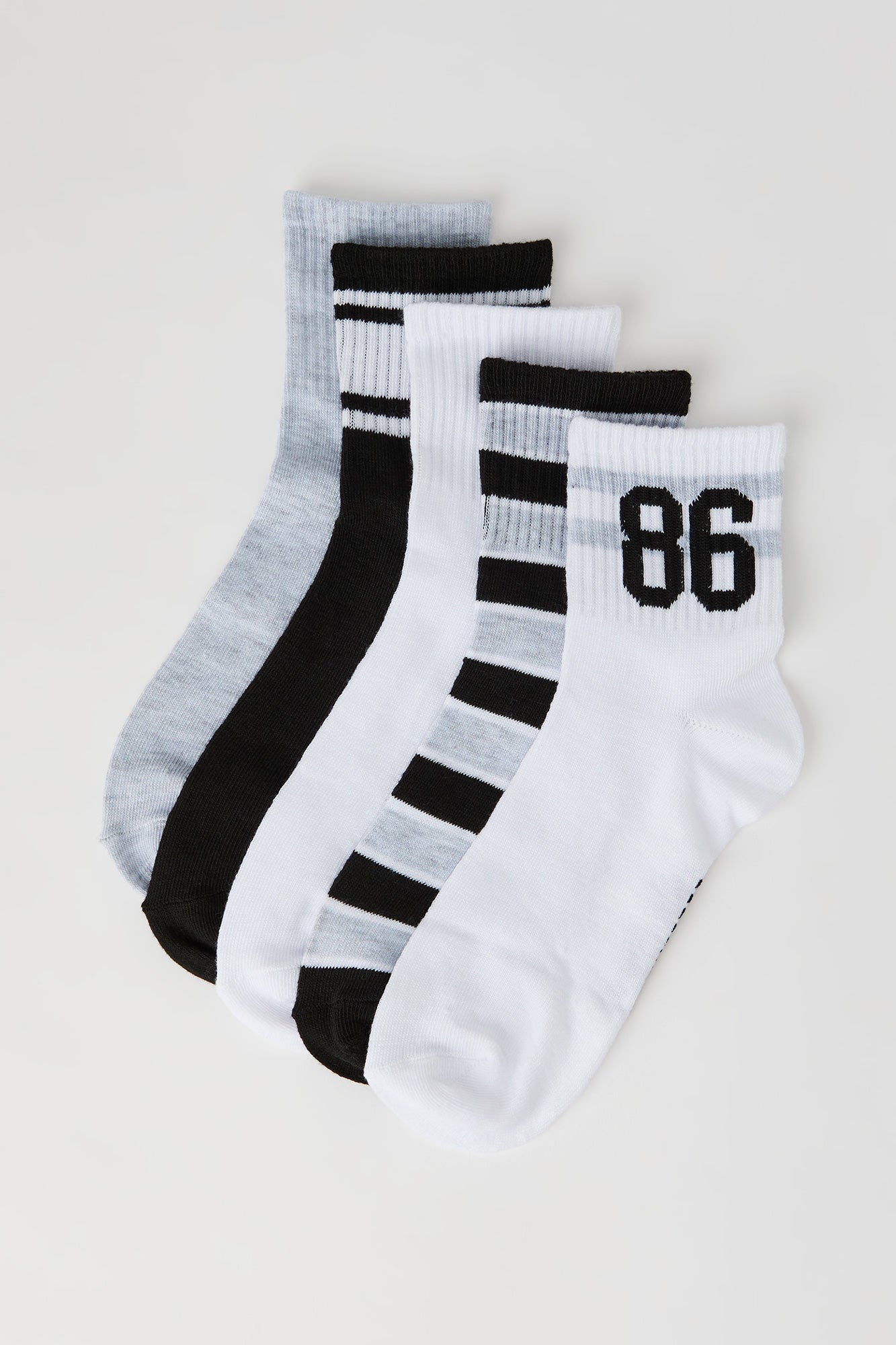 Striped Quarter Socks (5 Pack)