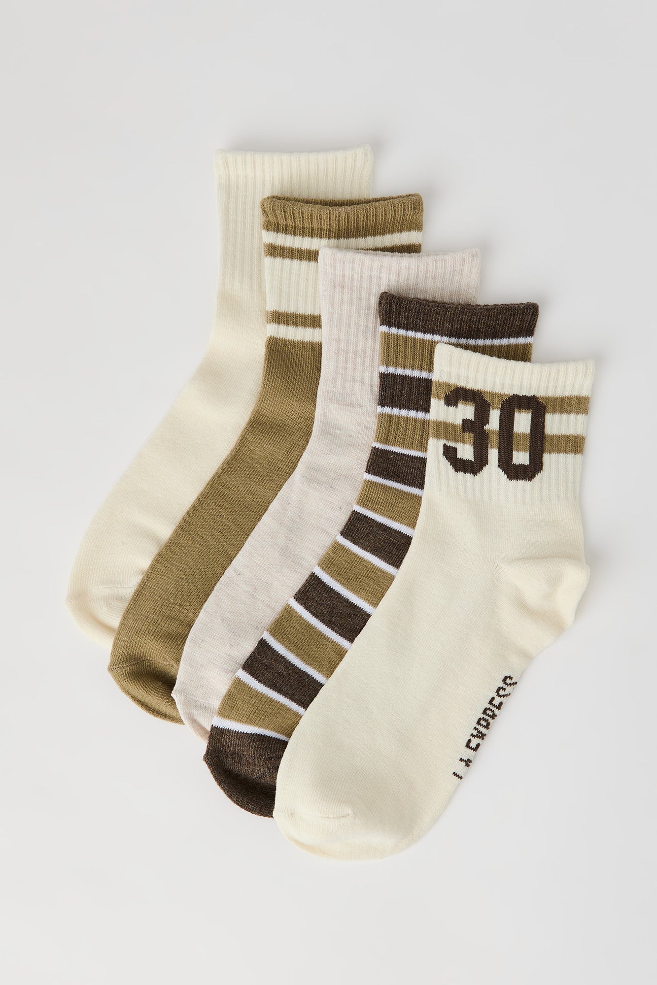 Striped Quarter Socks (5 Pack)