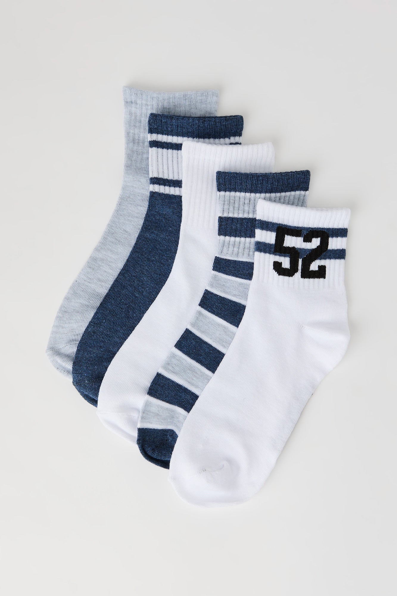 Striped Quarter Socks (5 Pack)