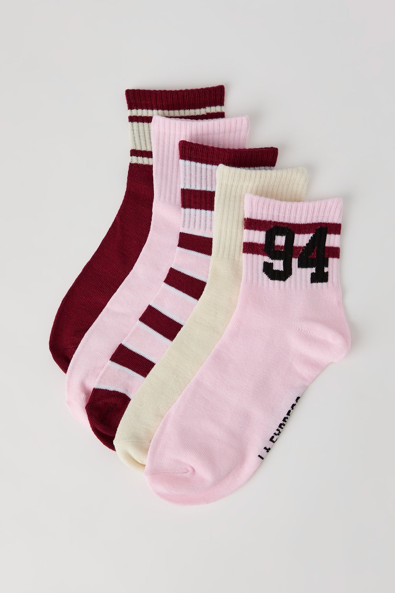 Striped Quarter Socks (5 Pack)