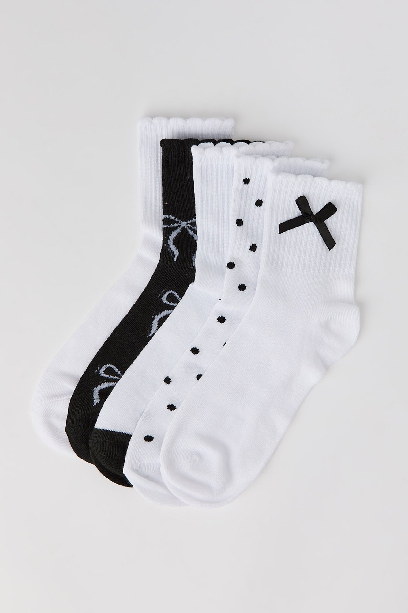 Bow Quarter Socks (5 Pack)