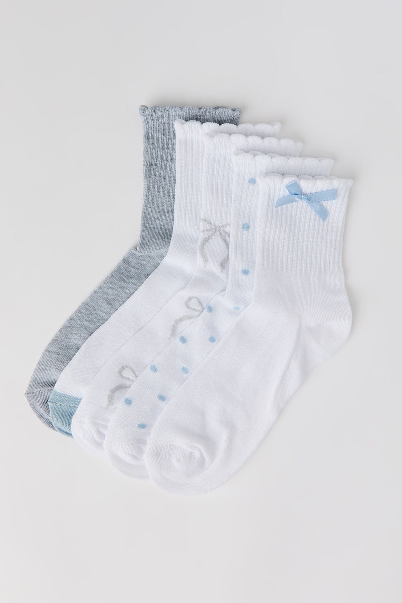 Bow Quarter Socks (5 Pack)