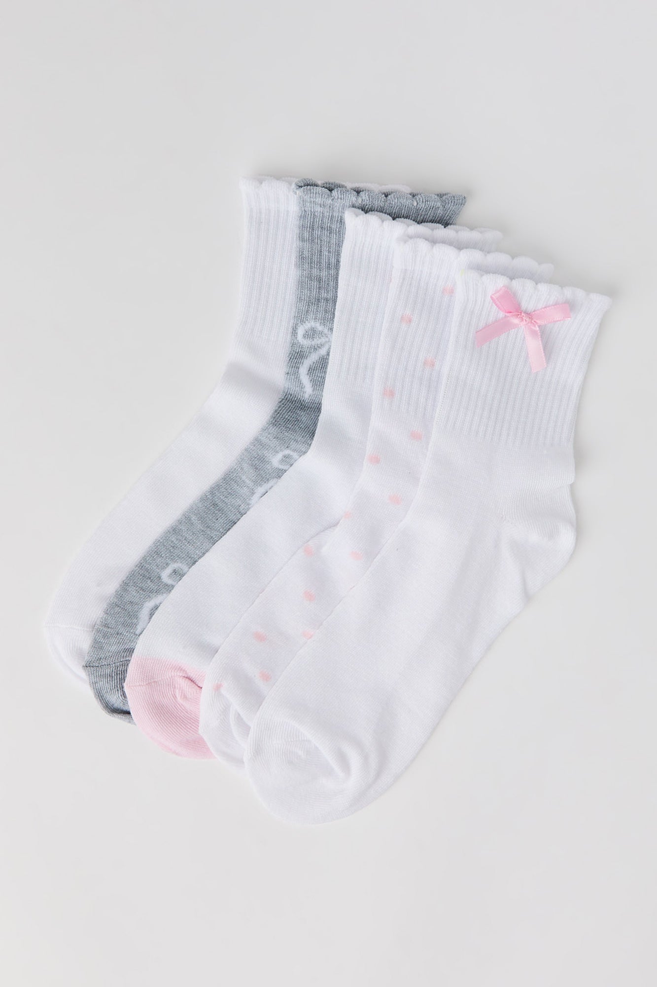 Bow Quarter Socks (5 Pack)