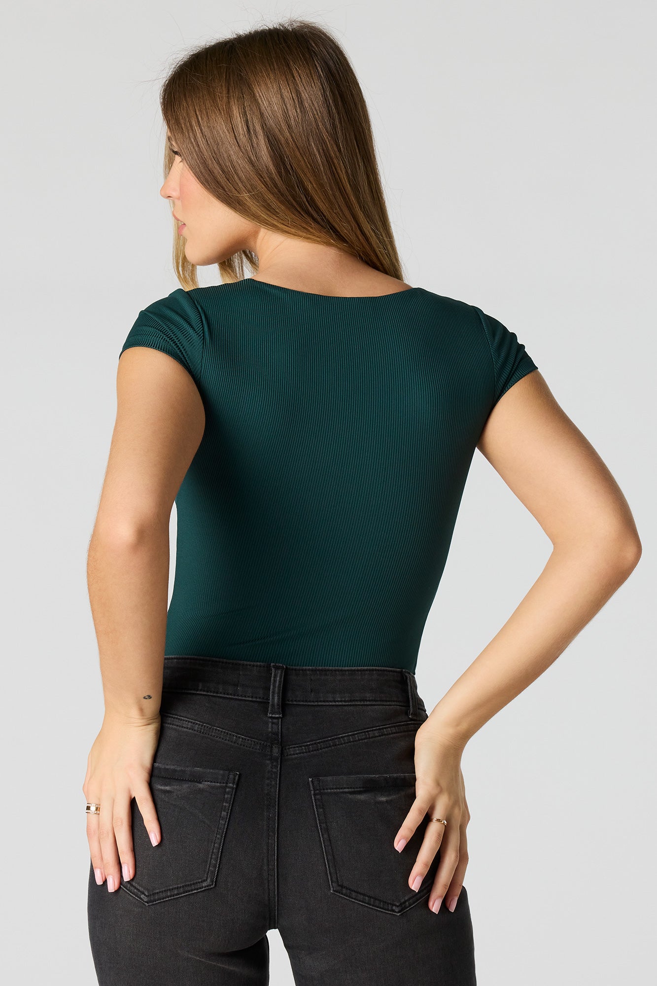 Contour Ribbed Square Neck Bodysuit
