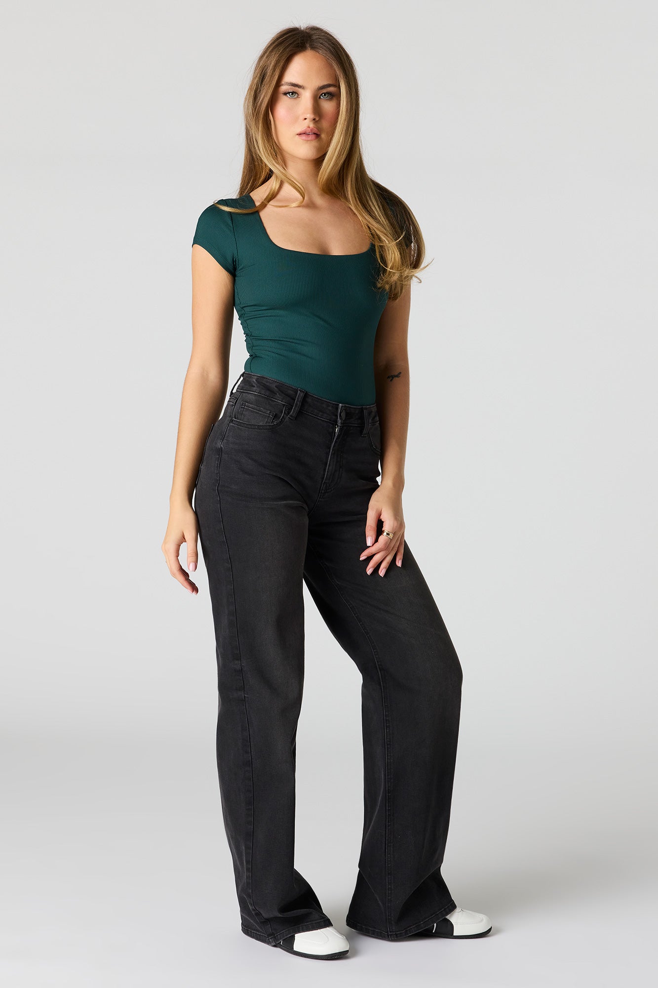 Contour Ribbed Square Neck Bodysuit