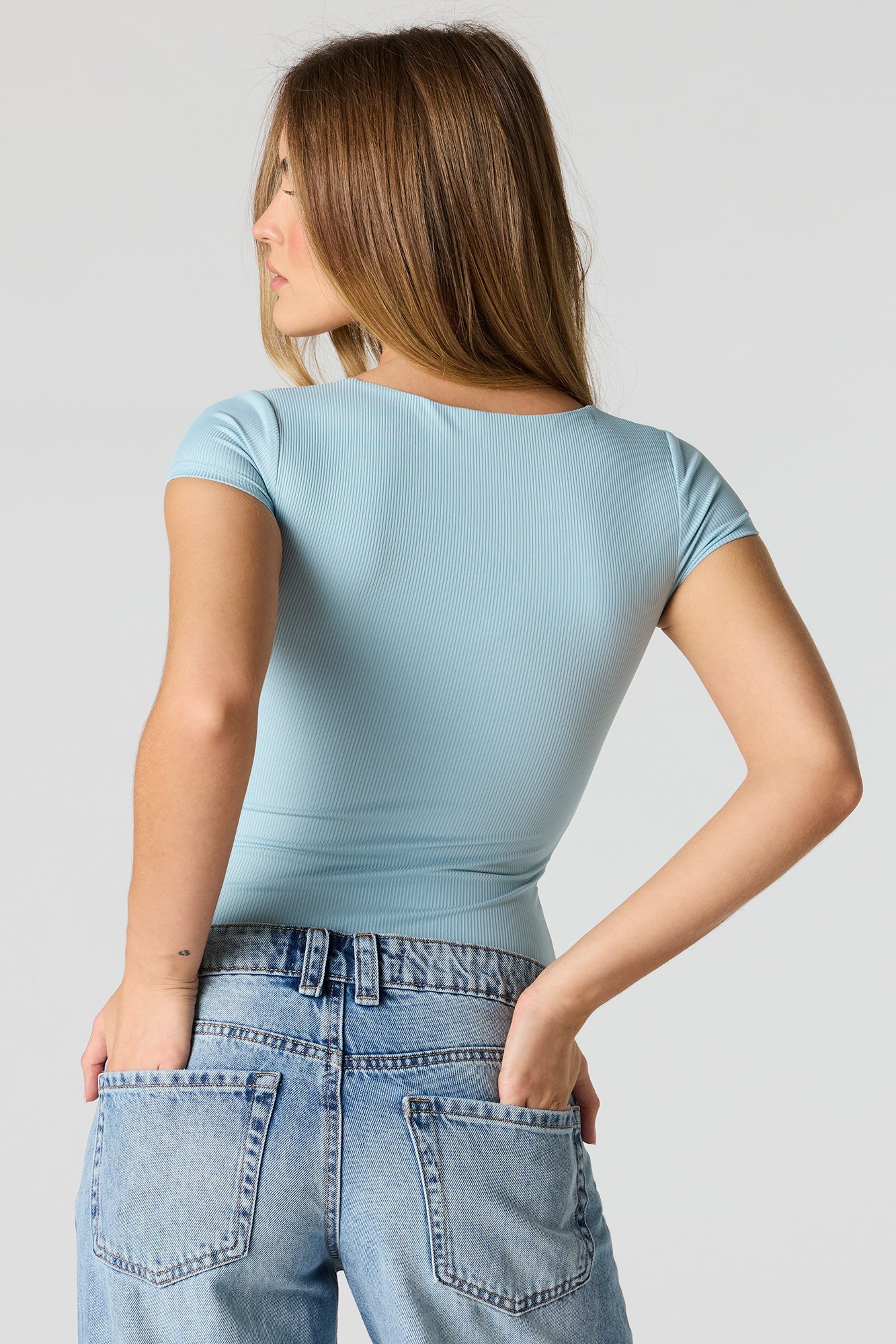 Contour Ribbed Square Neck Bodysuit