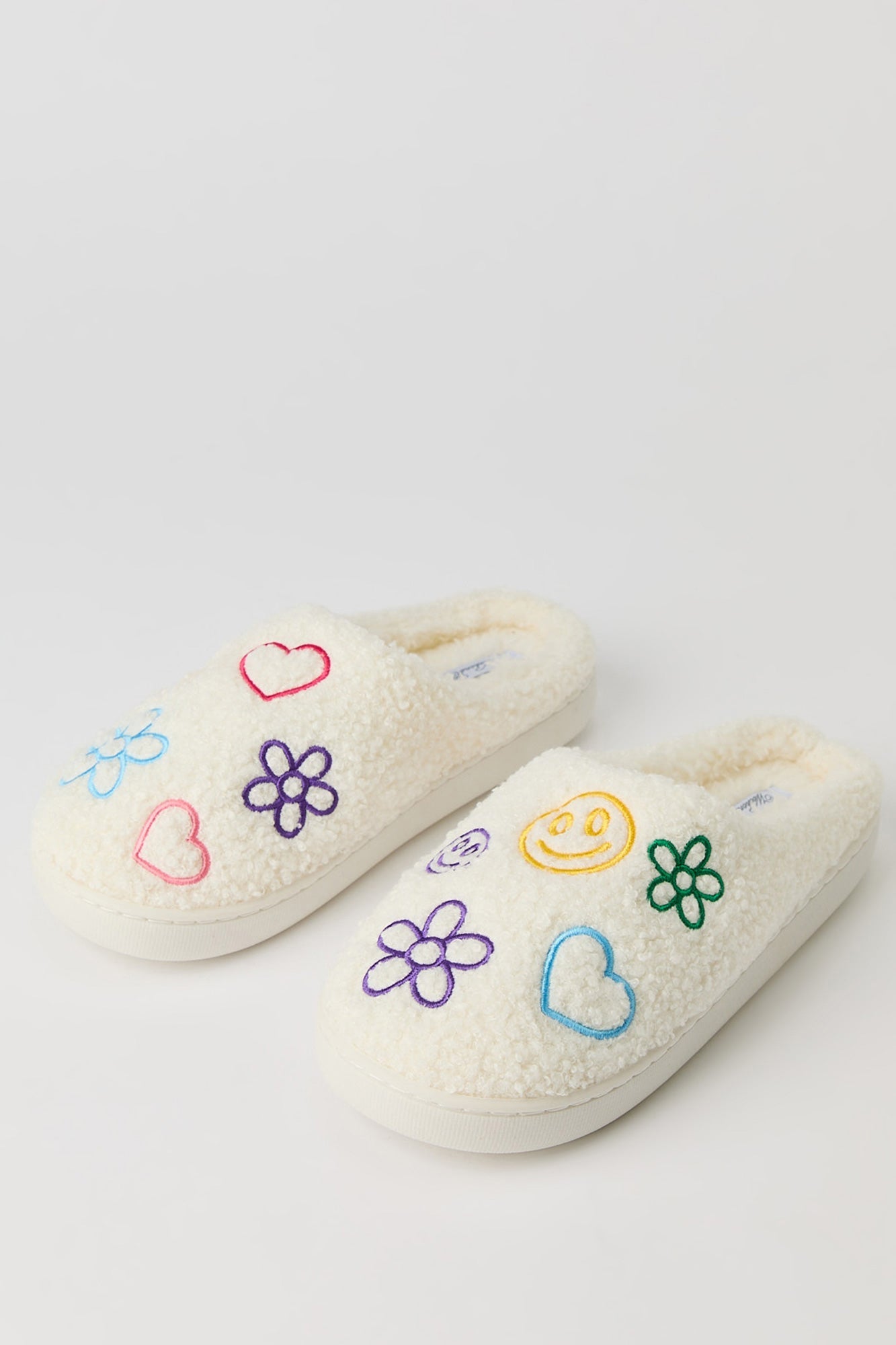 Flower Heart Sherpa Slippers
