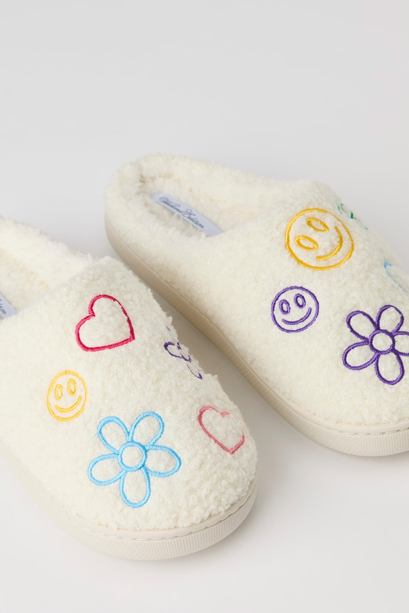 Flower Heart Sherpa Slippers