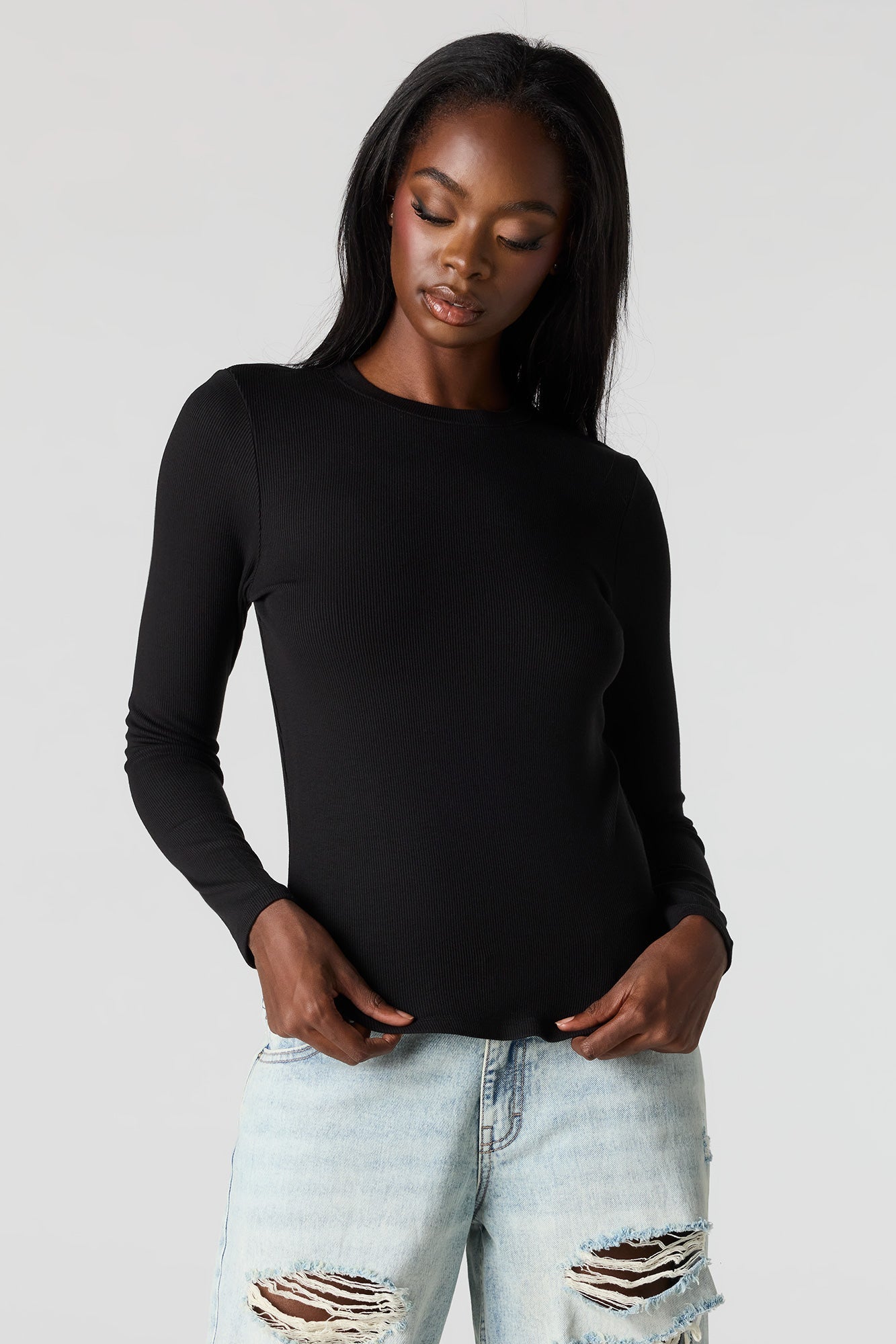 Ribbed Long Sleeve Top