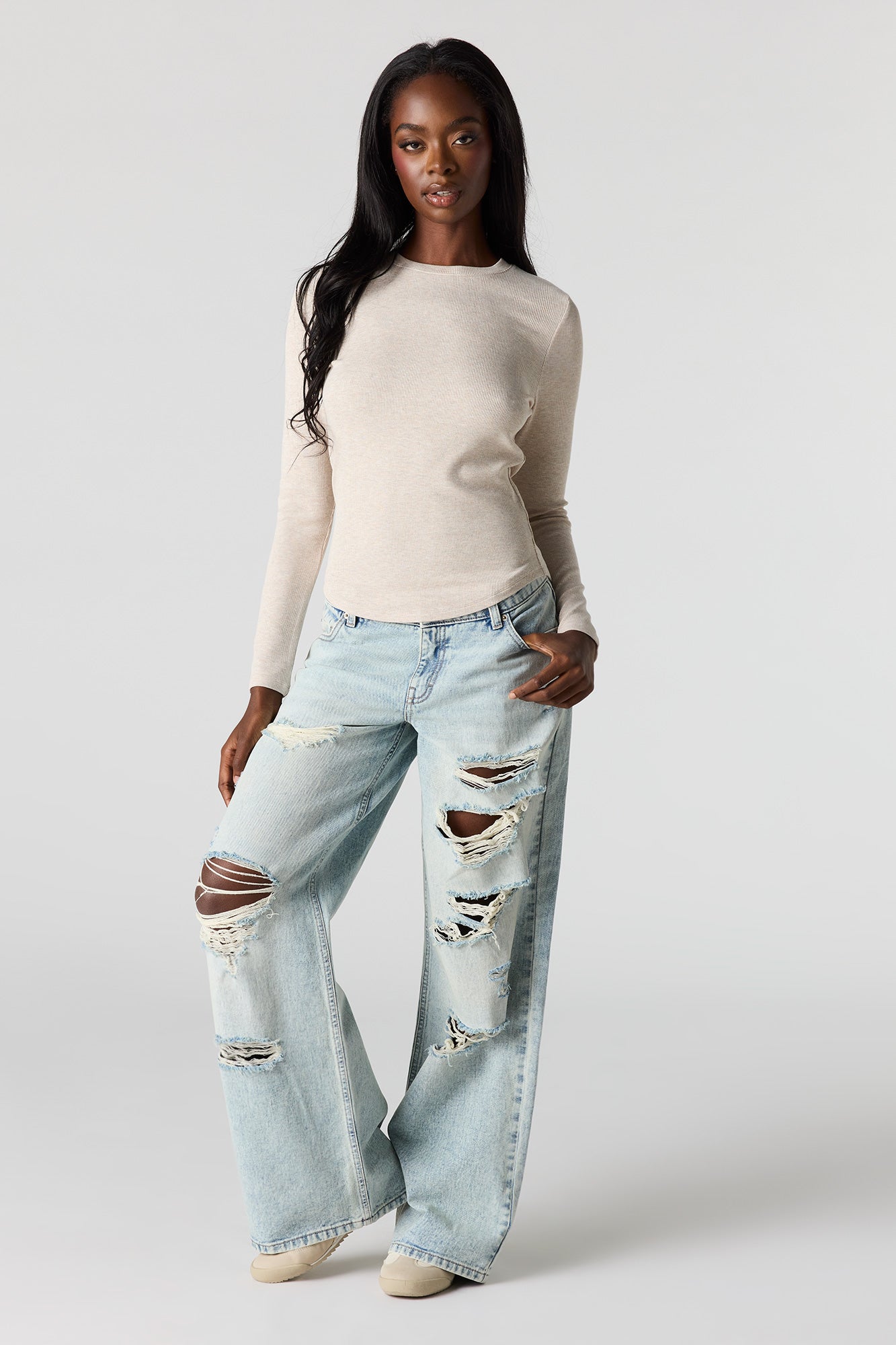 Ribbed Long Sleeve Top