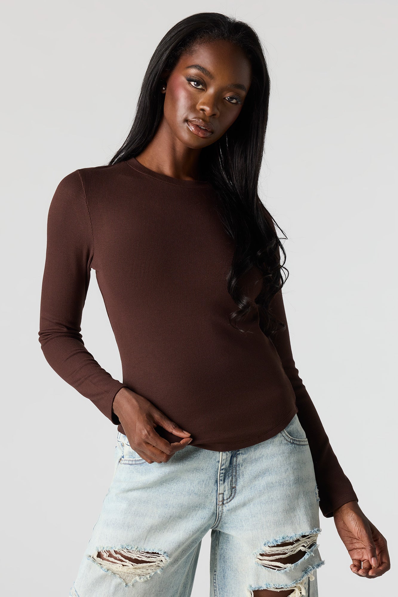 Ribbed Long Sleeve Top