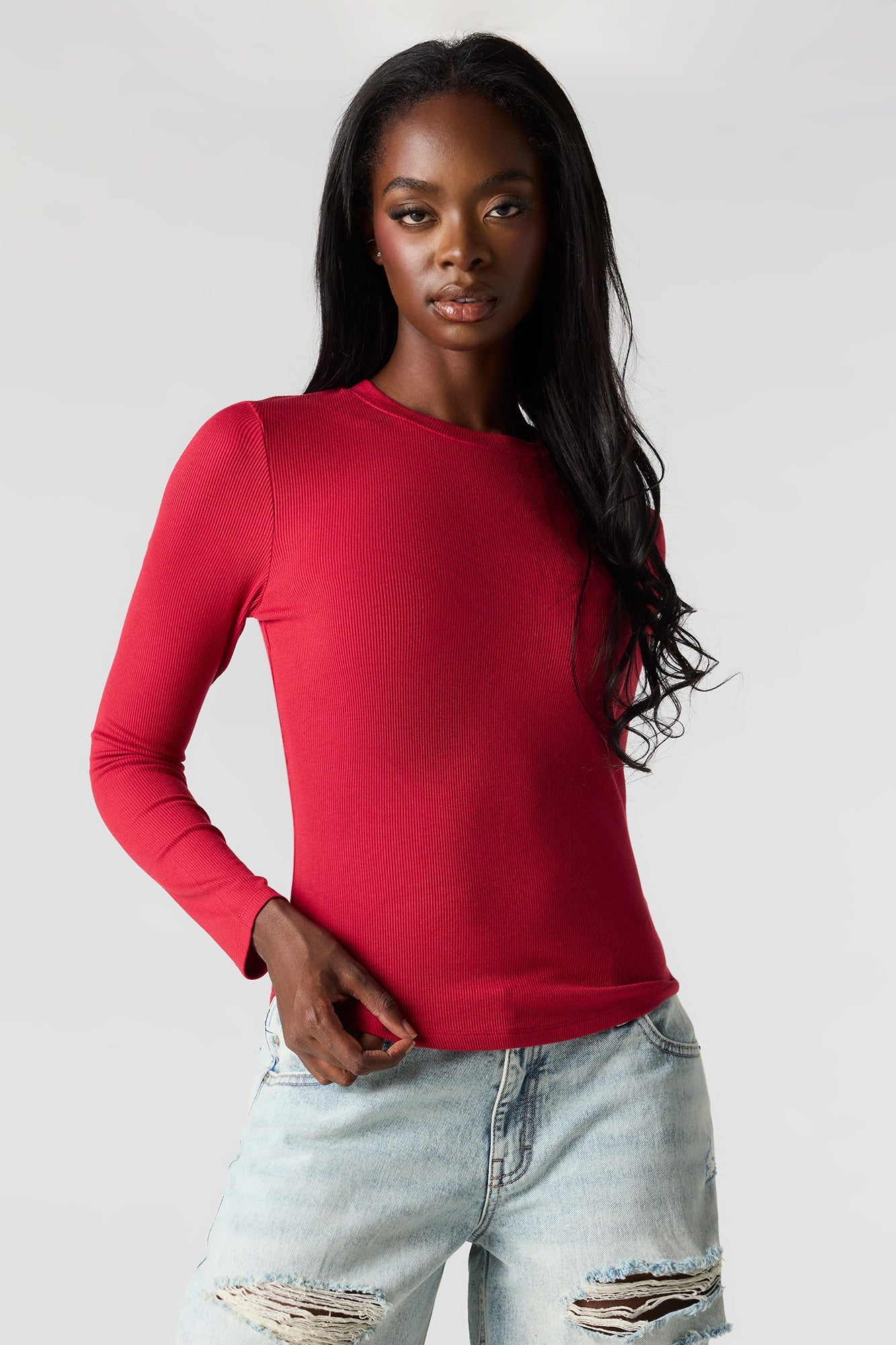 Ribbed Long Sleeve Top