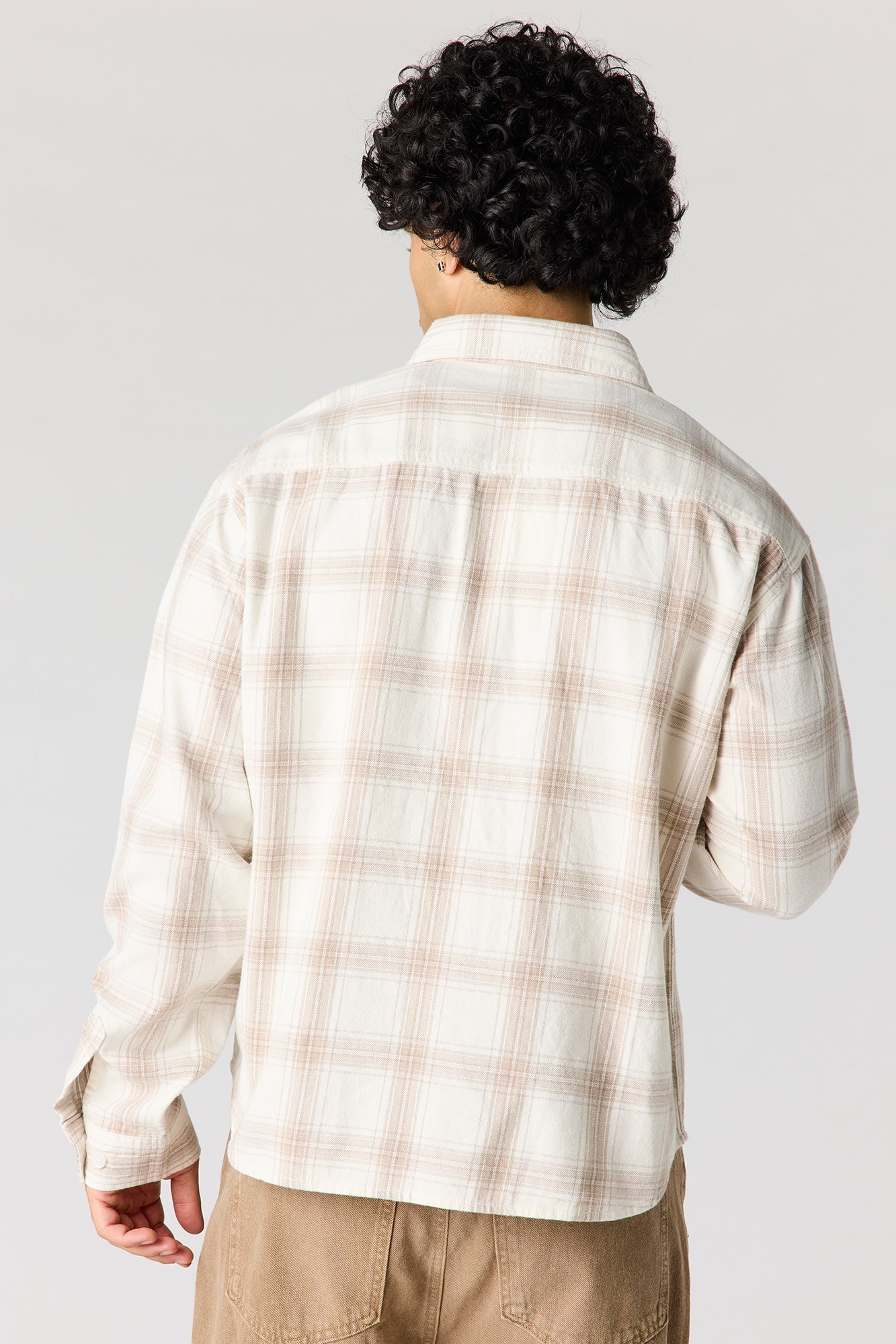 Plaid Flannel Button-Up Top