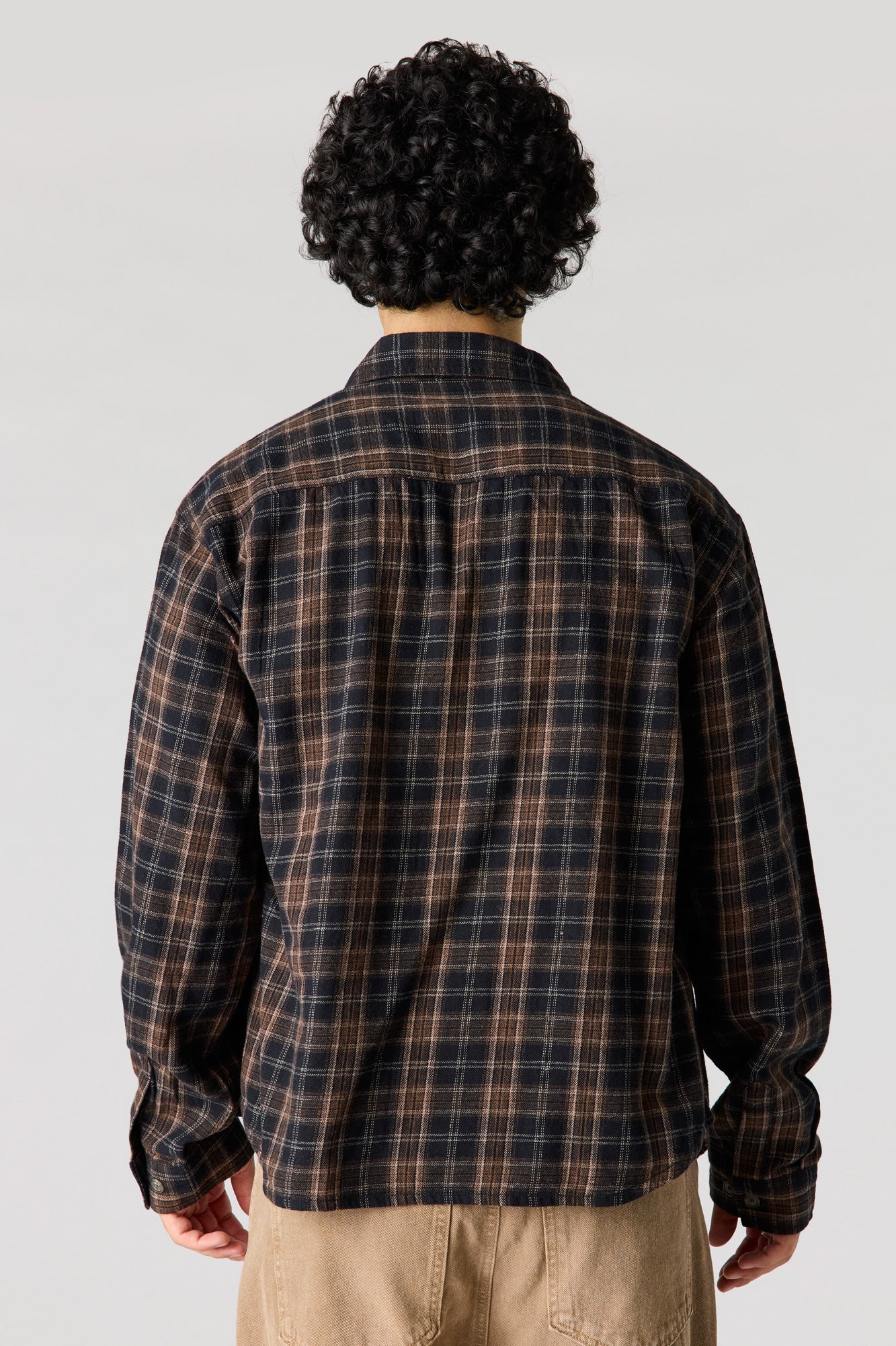 Plaid Flannel Button-Up Top