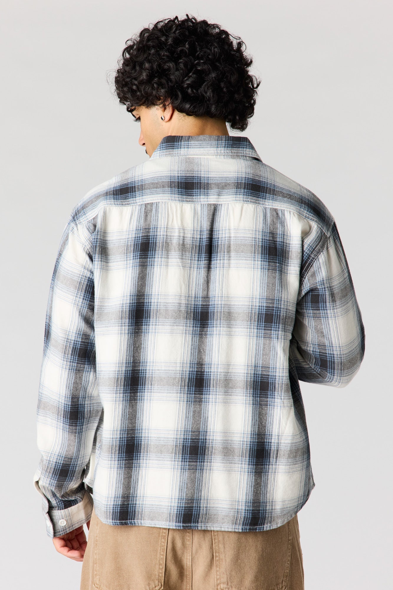 Plaid Flannel Button-Up Top