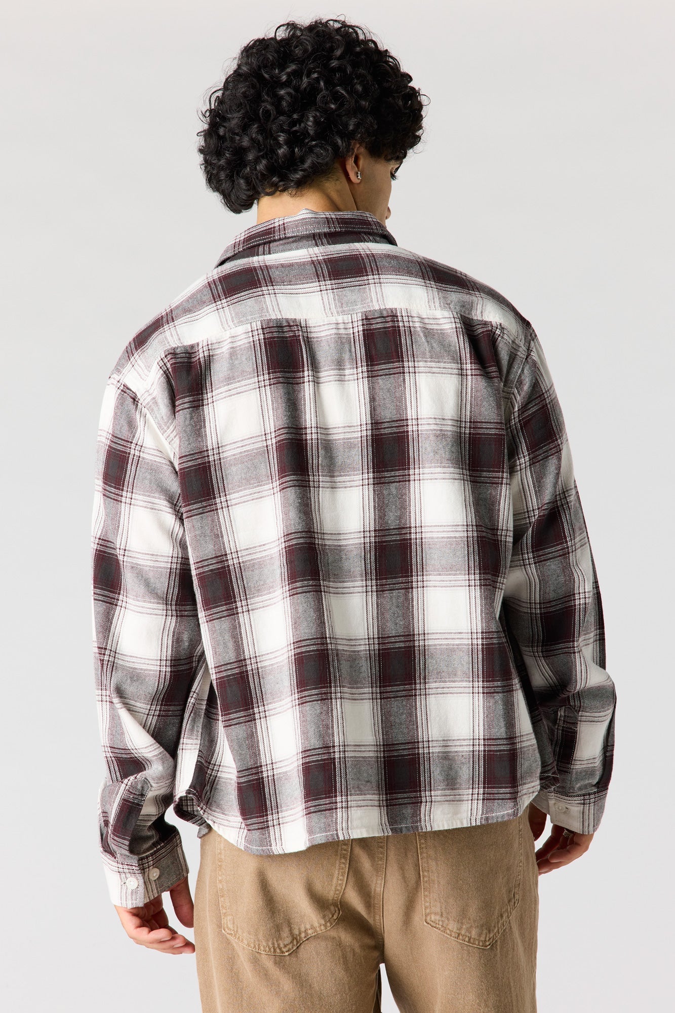 Plaid Flannel Button-Up Top