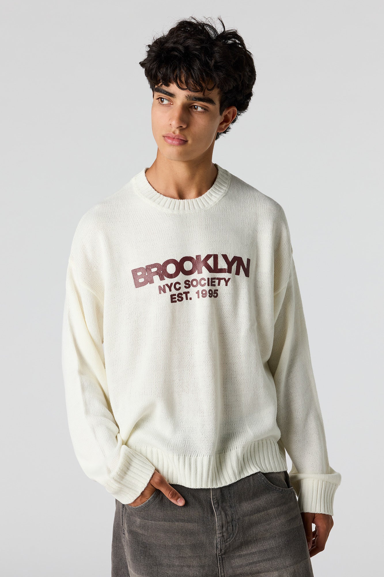City Jacquard Knit Boxy Sweater