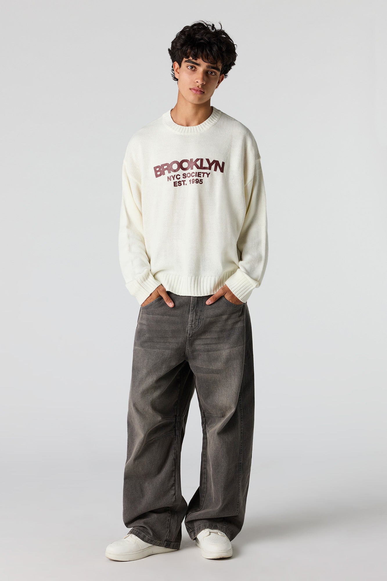City Jacquard Knit Boxy Sweater