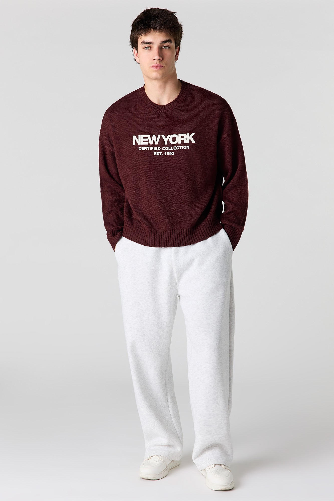 City Jacquard Knit Boxy Sweater
