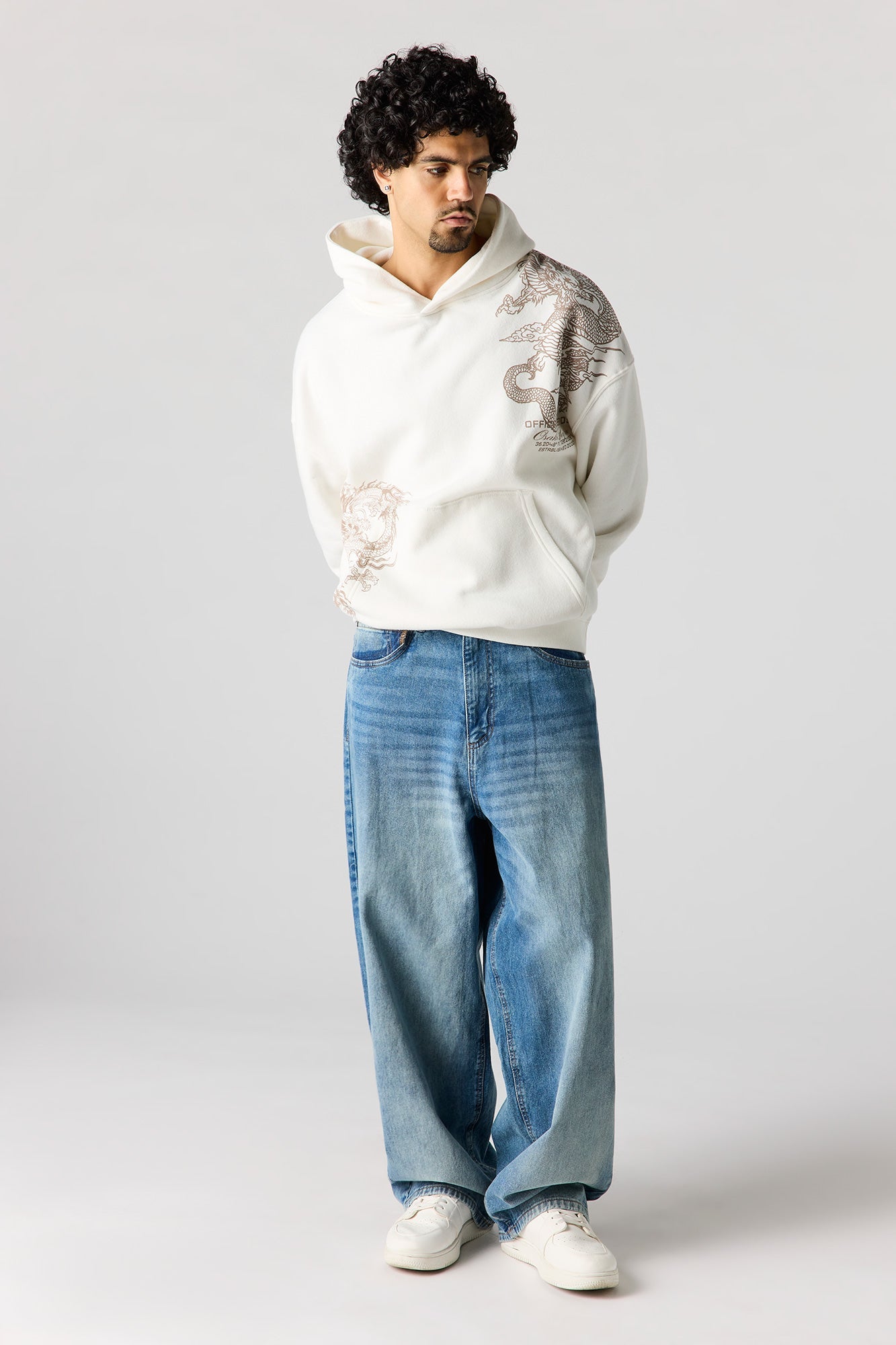 Graphic Fleece Baggy Hoodie