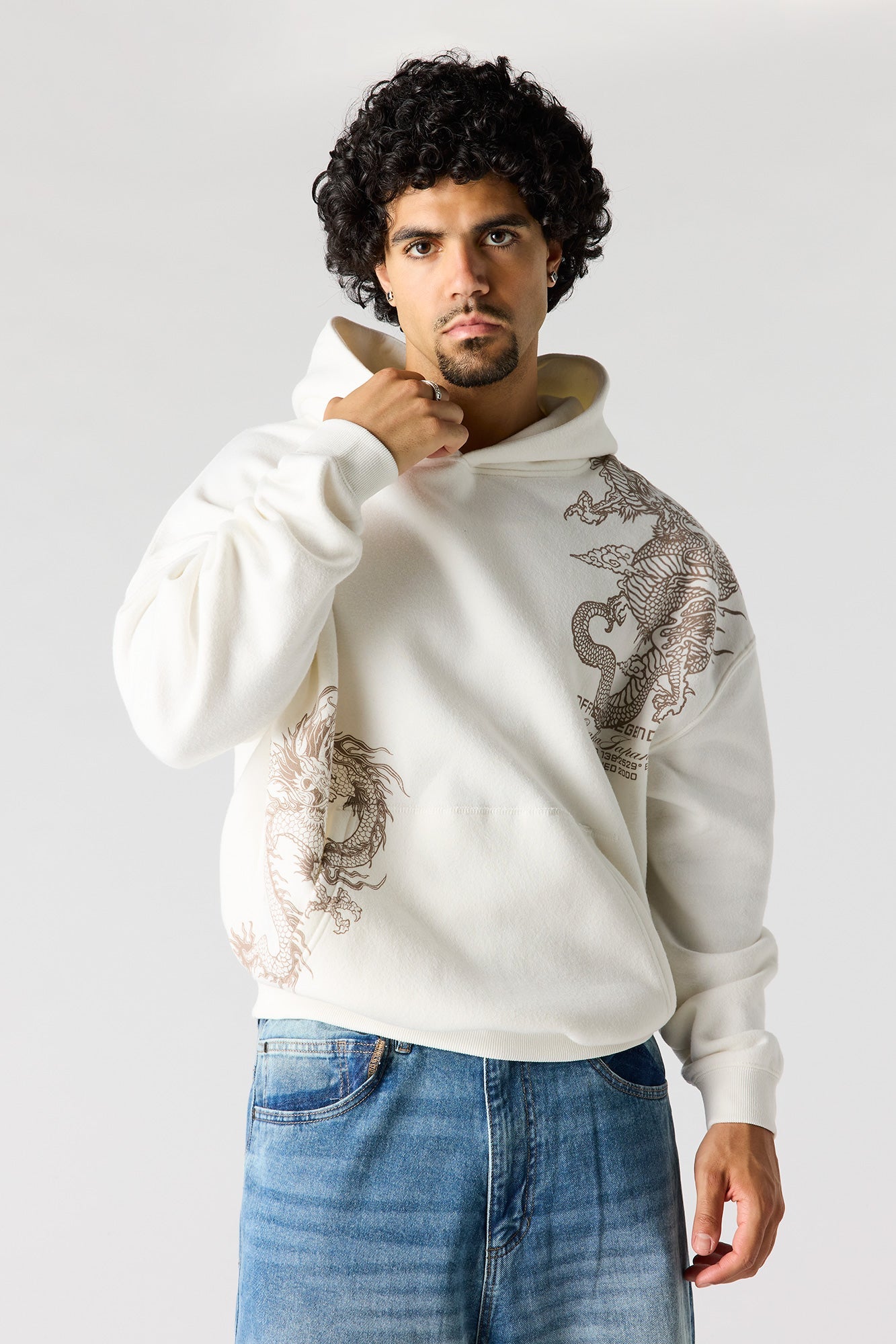Graphic Fleece Baggy Hoodie