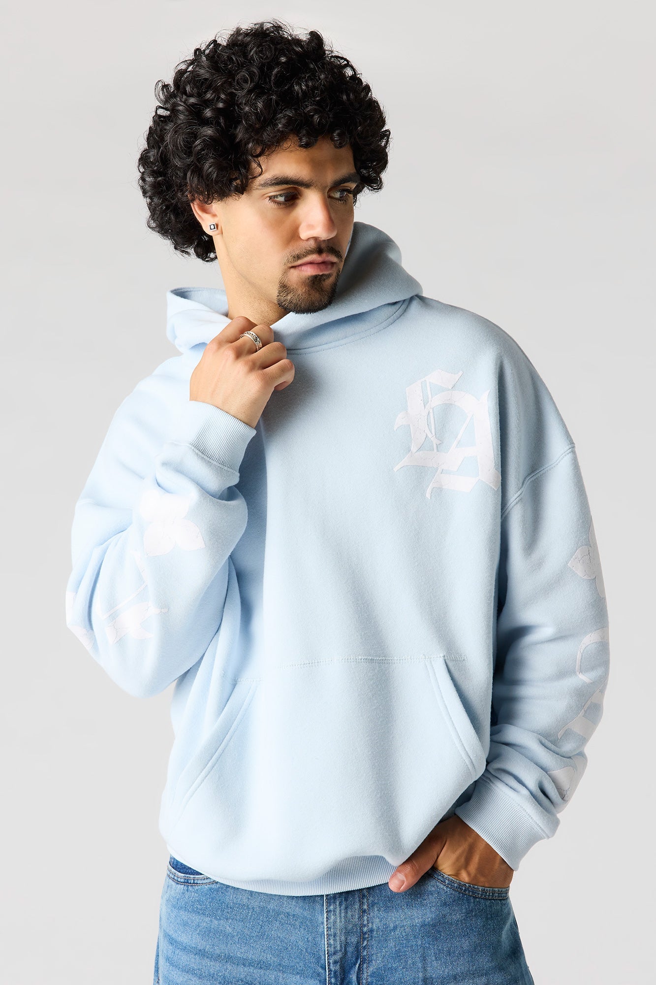 Graphic Fleece Baggy Hoodie