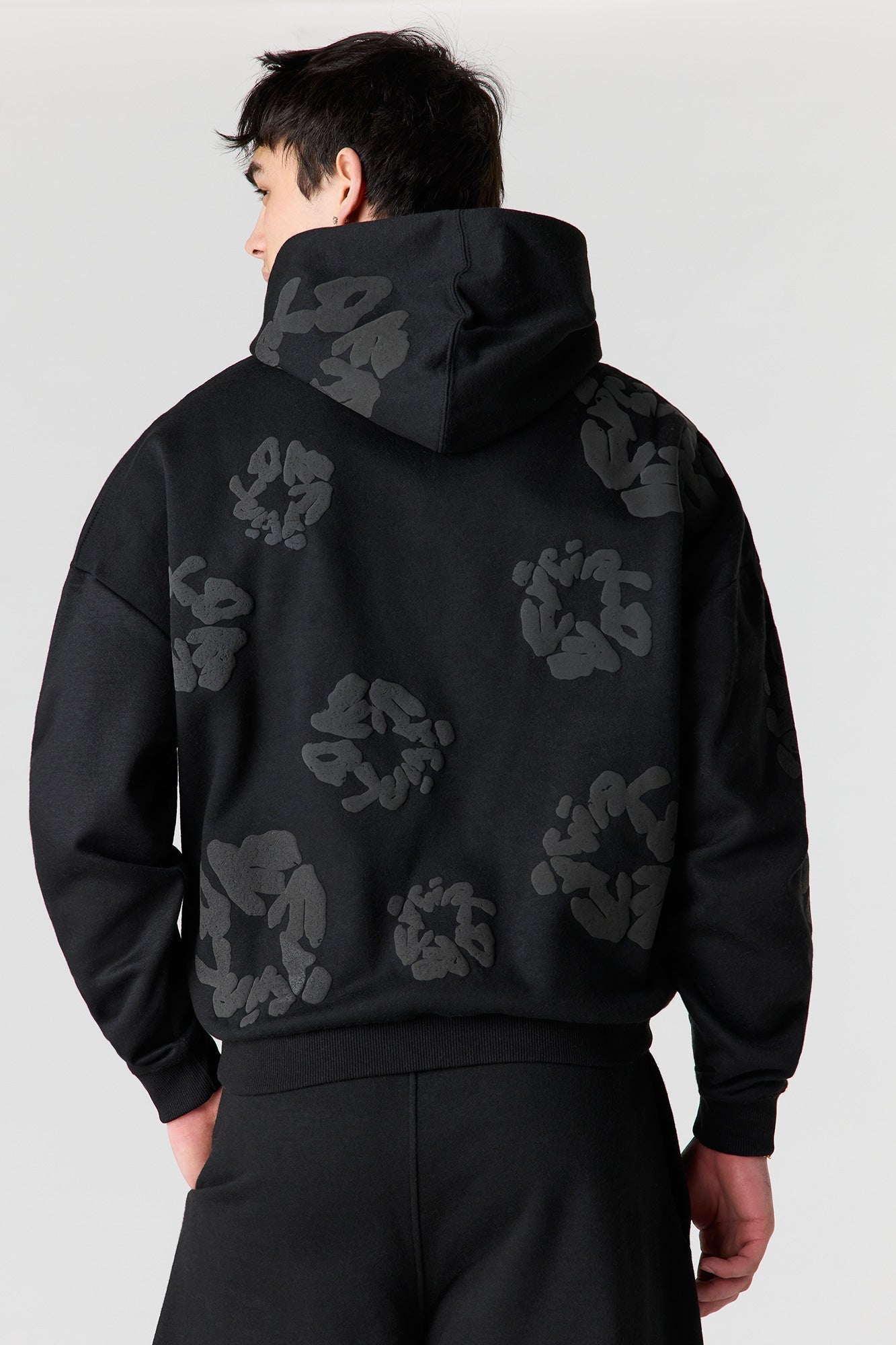 Puff Print Boxy Fleece Hoodie
