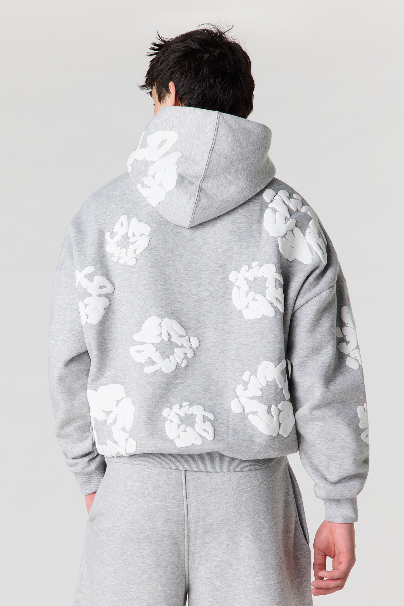 Puff Print Boxy Fleece Hoodie