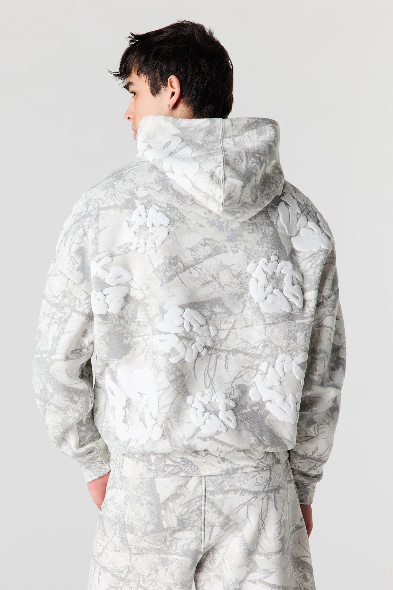 Puff Print Boxy Fleece Hoodie
