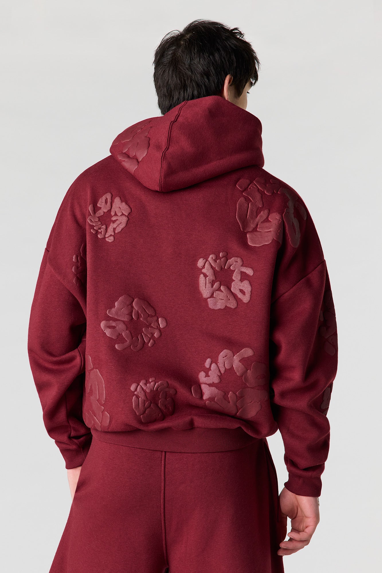 Puff Print Boxy Fleece Hoodie