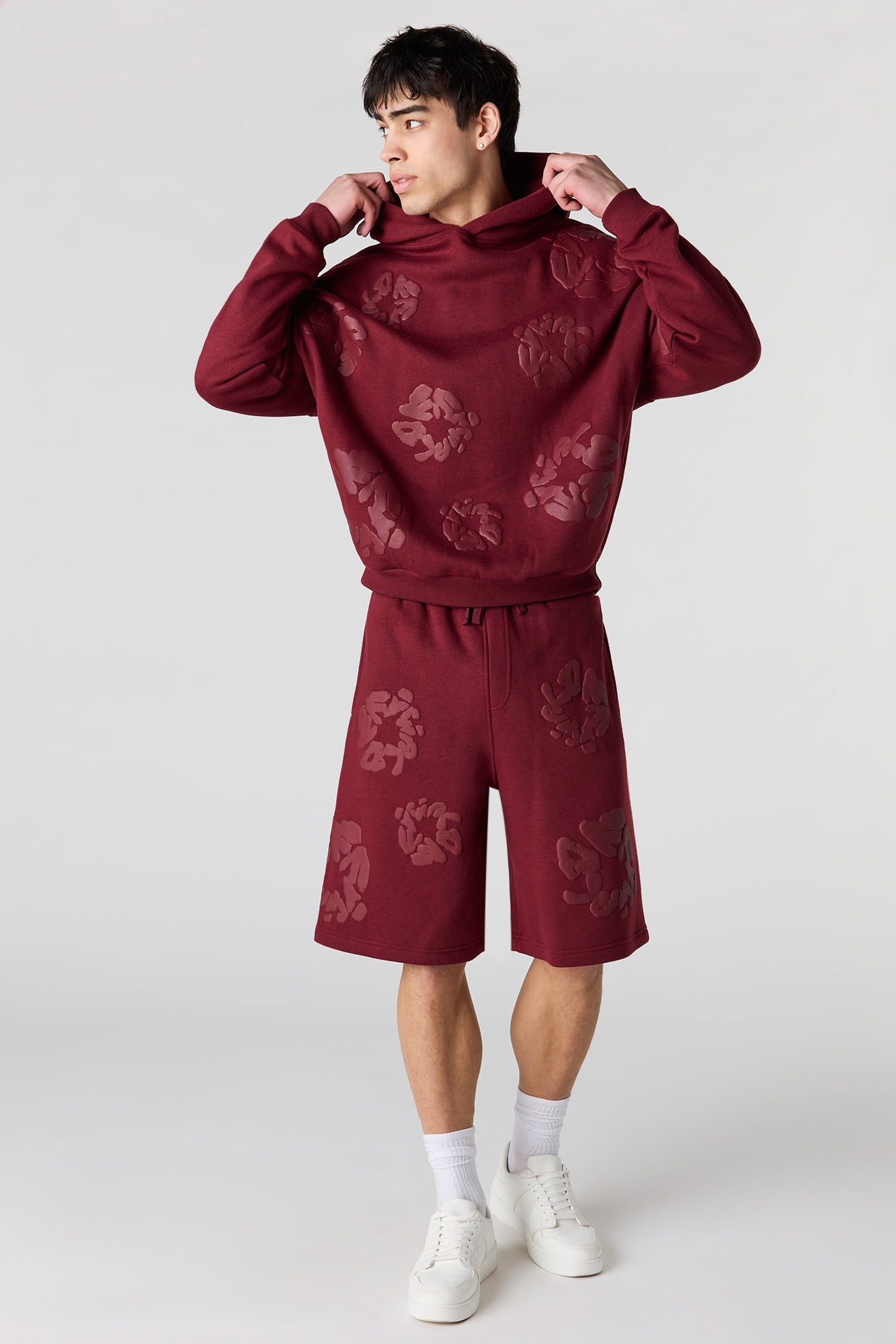 Puff Print Boxy Fleece Hoodie