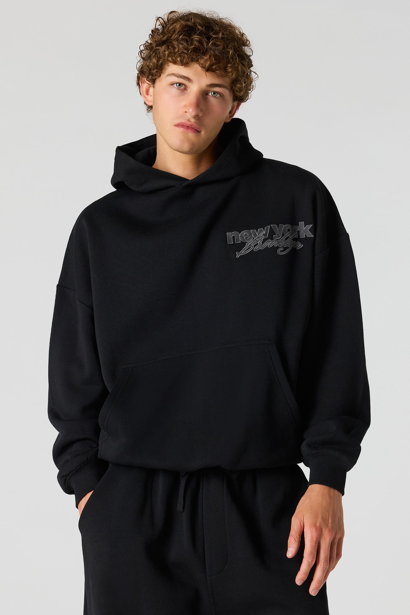 Graphic Boxy Fleece Hoodie