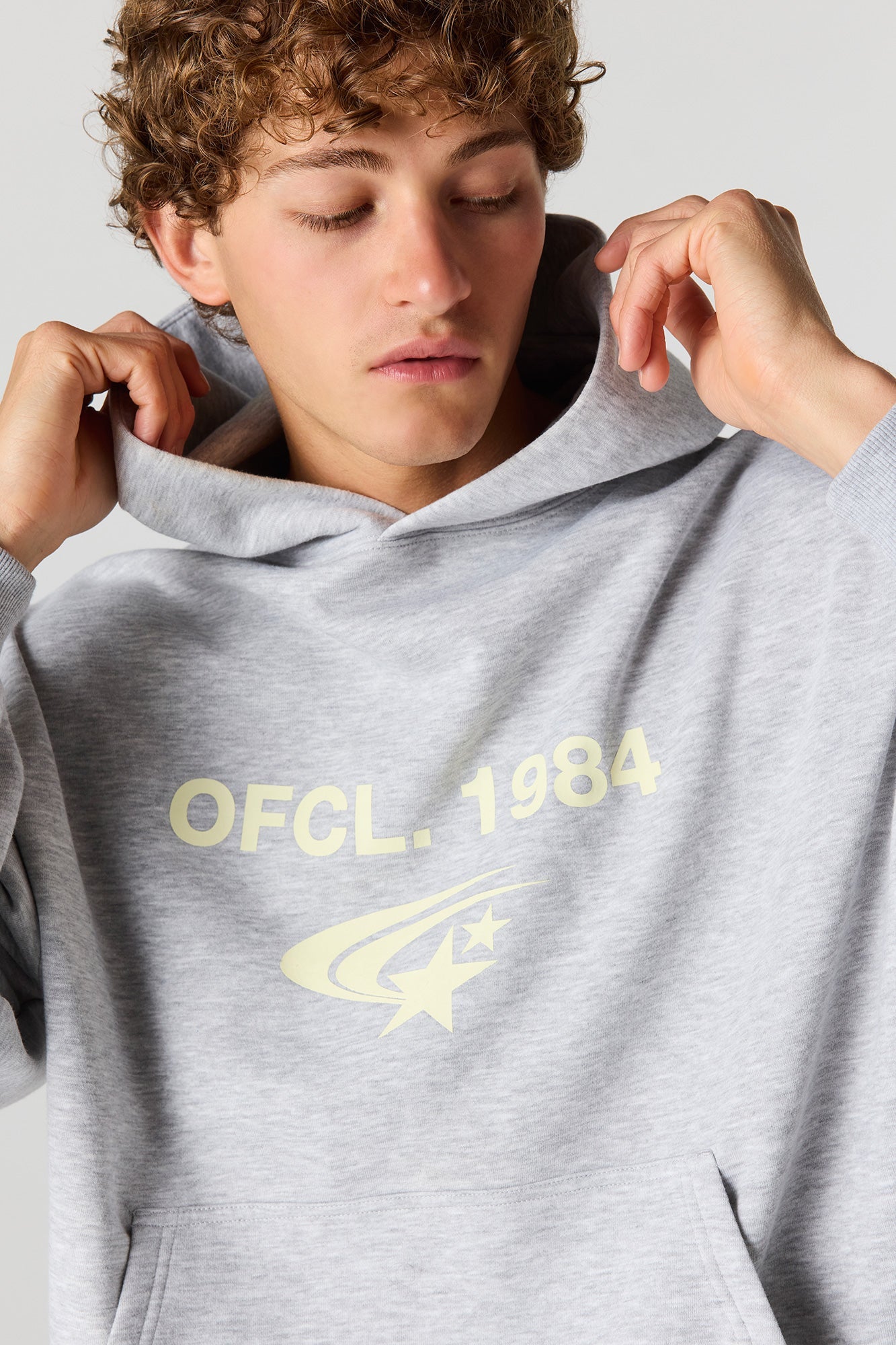 Graphic Boxy Fleece Hoodie