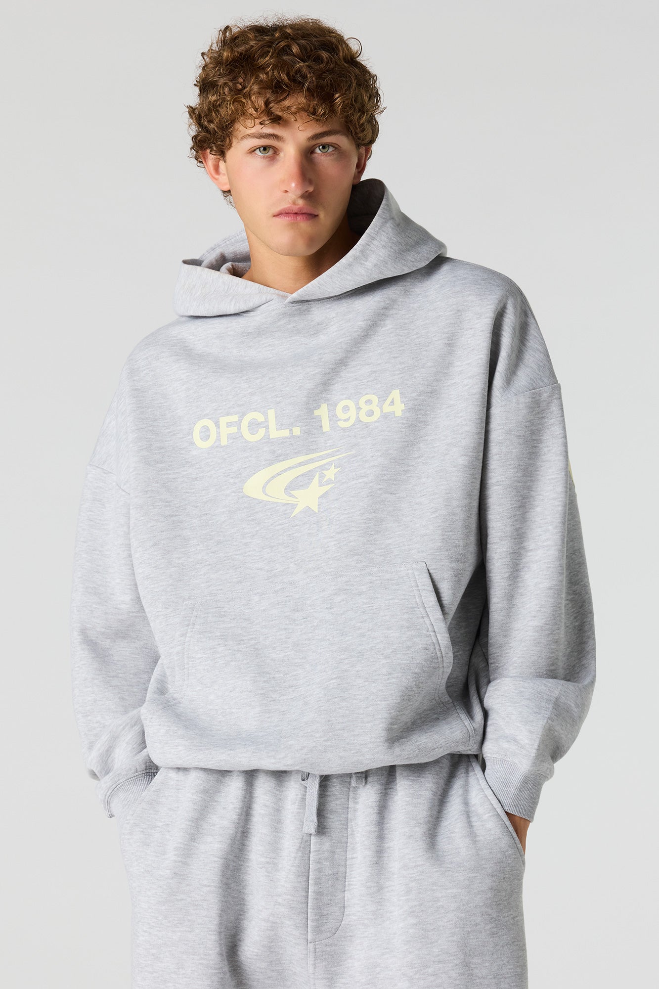 Graphic Boxy Fleece Hoodie