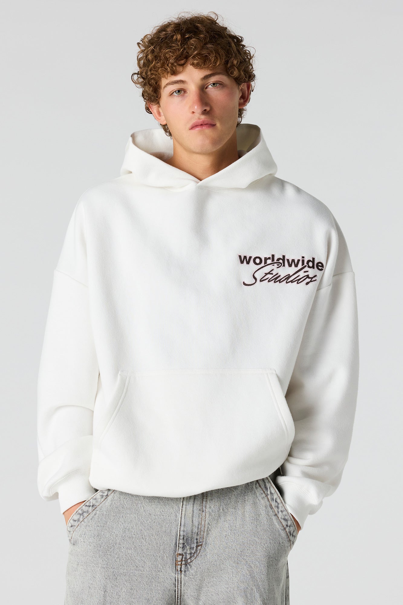 Graphic Boxy Fleece Hoodie