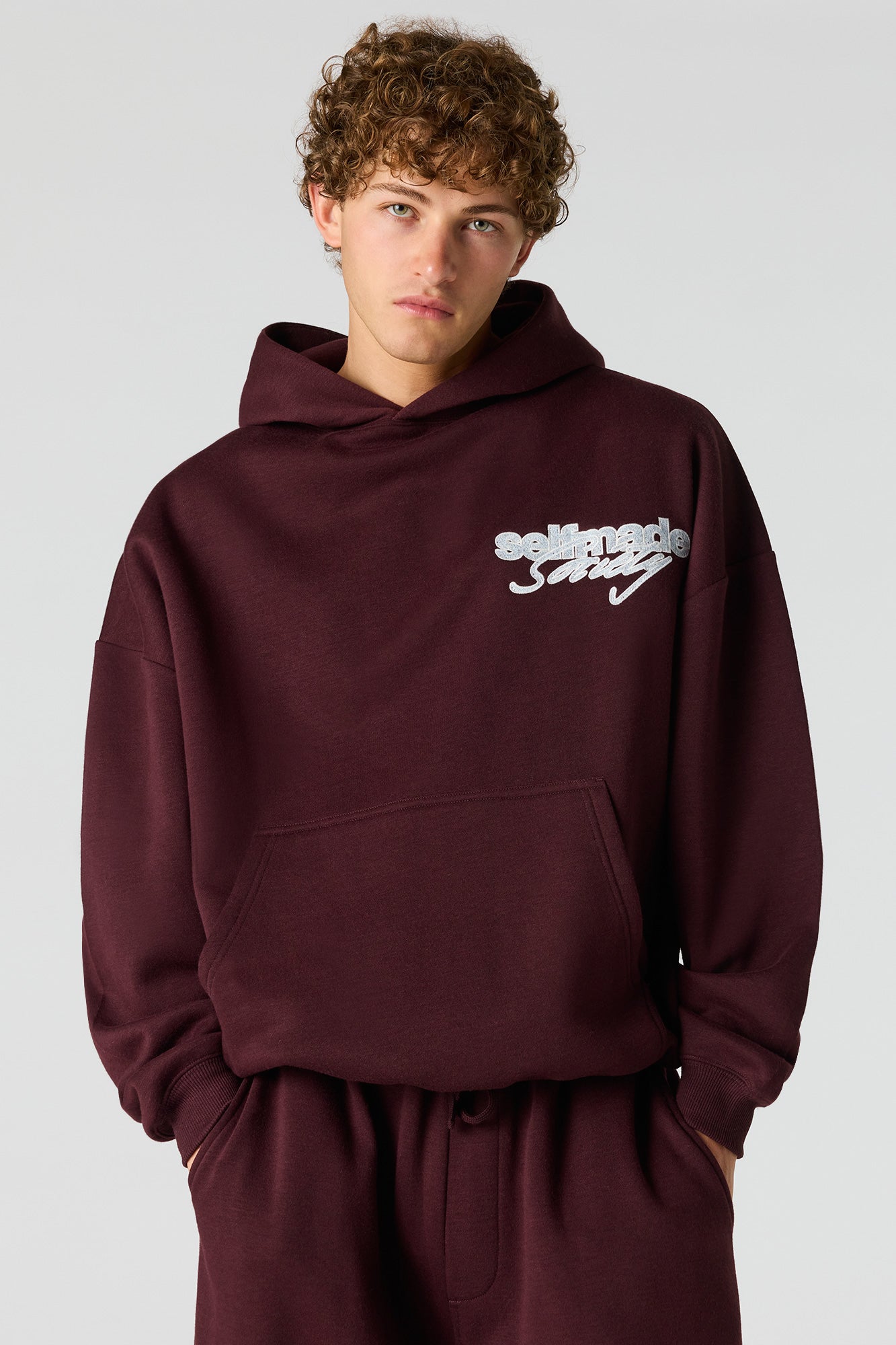 Graphic Boxy Fleece Hoodie