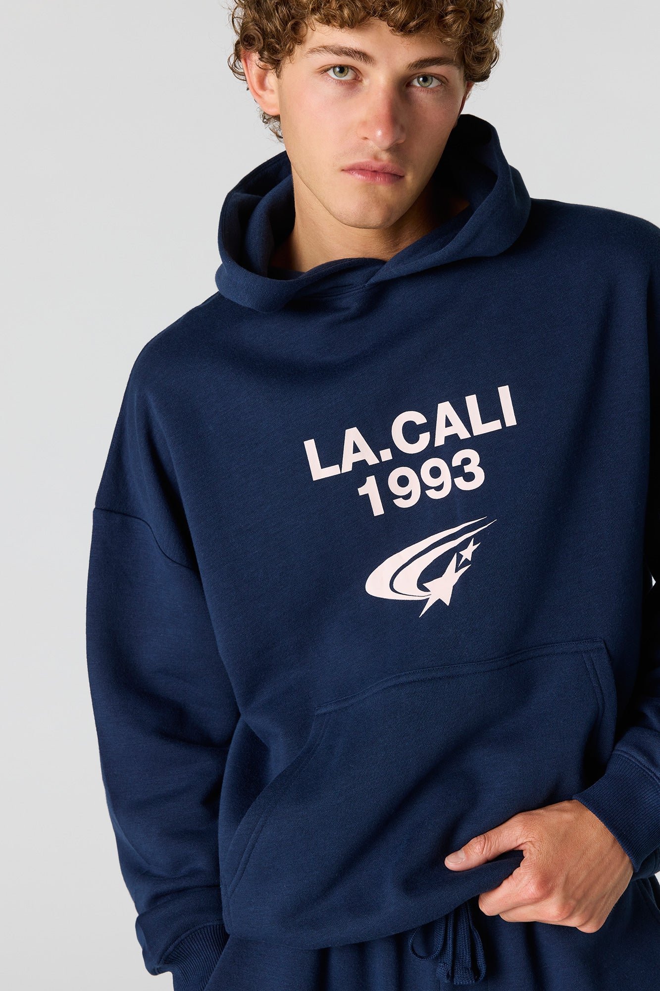 Graphic Boxy Fleece Hoodie
