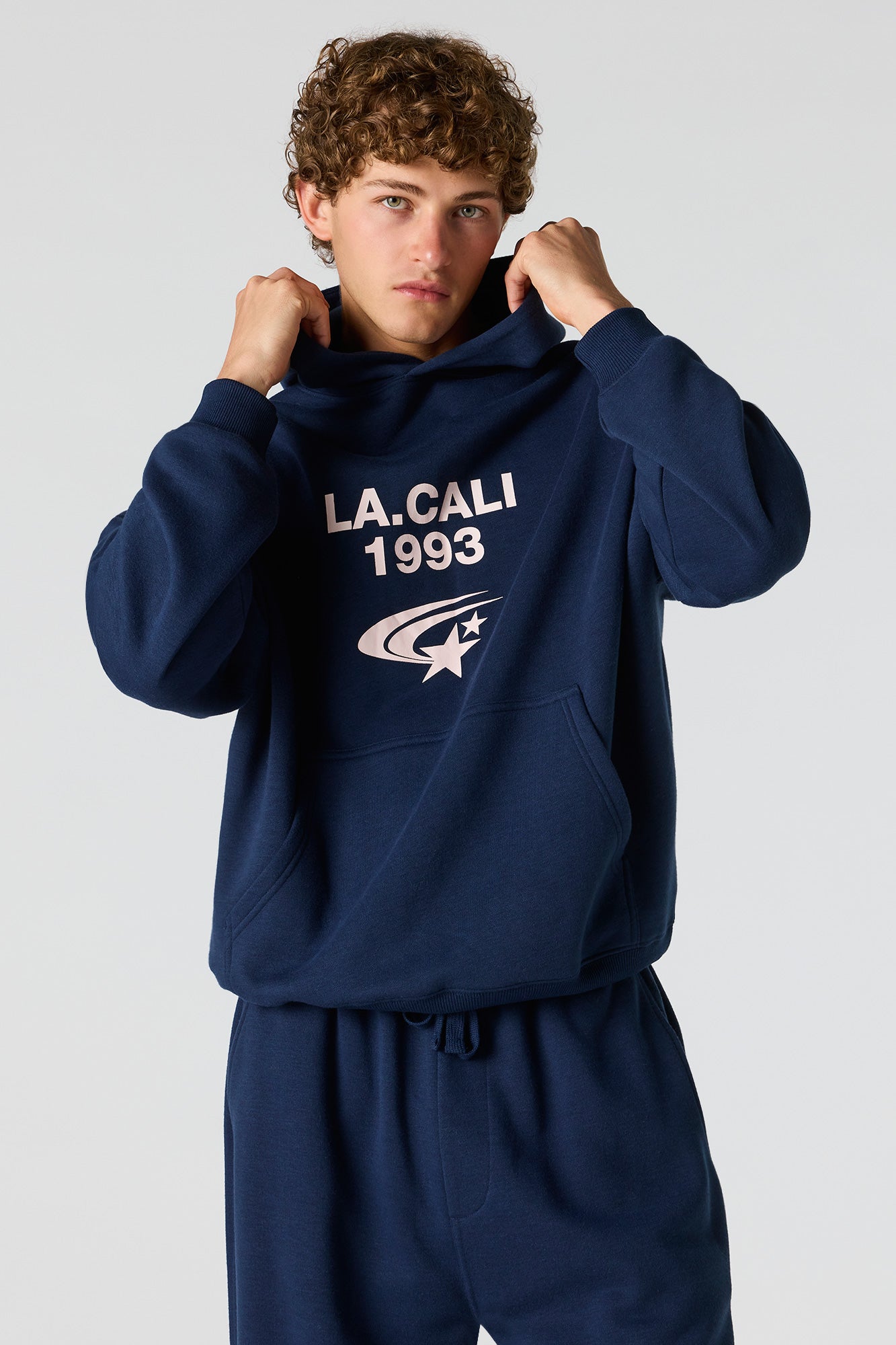 Graphic Boxy Fleece Hoodie