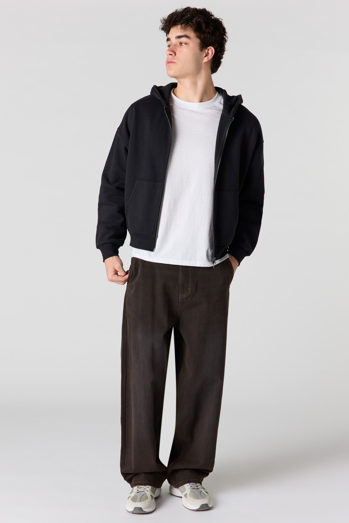 Premium Heavyweight Fleece 2-Way Zip Boxy Hoodie