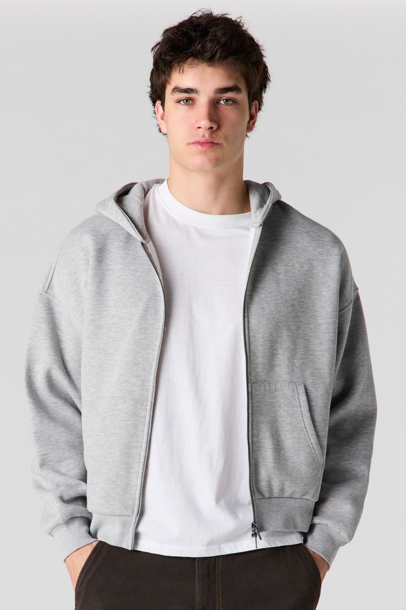 Premium Heavyweight Fleece 2-Way Zip Boxy Hoodie
