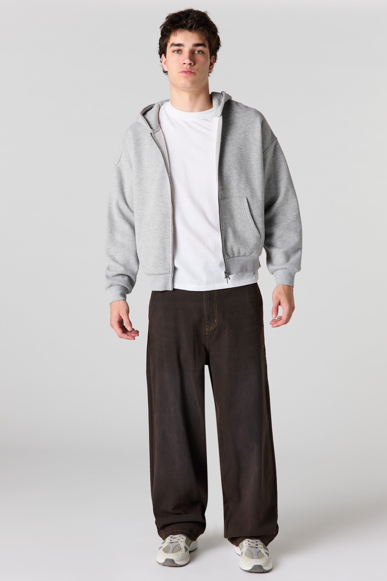Premium Heavyweight Fleece 2-Way Zip Boxy Hoodie