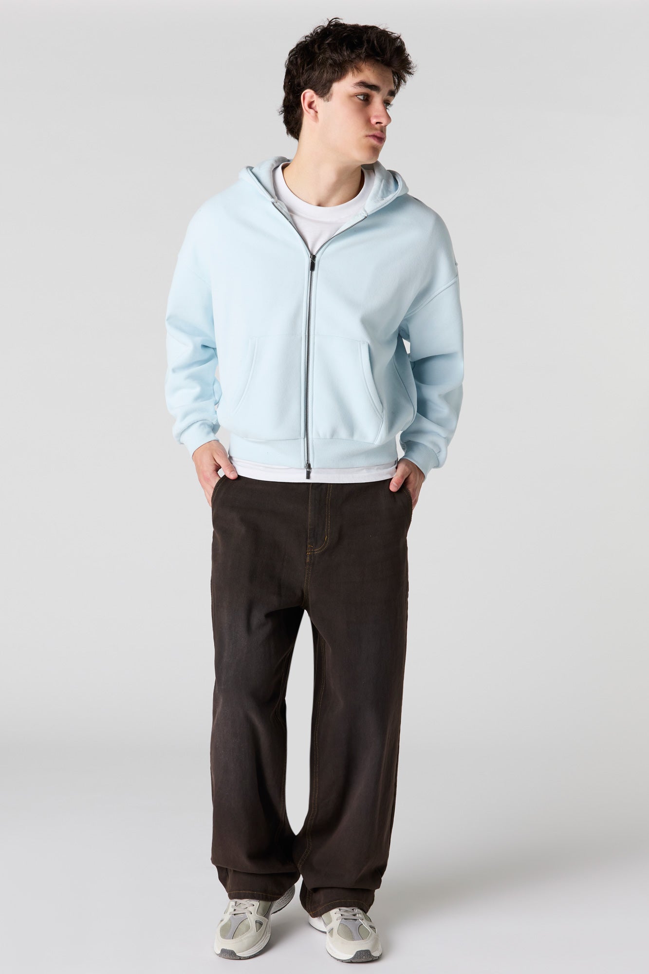 Premium Heavyweight Fleece 2-Way Zip Boxy Hoodie