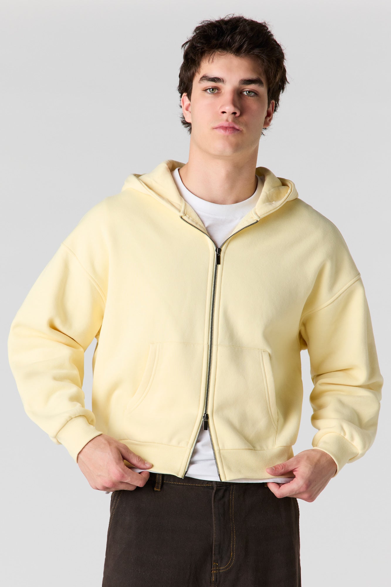 Premium Heavyweight Fleece 2-Way Zip Boxy Hoodie