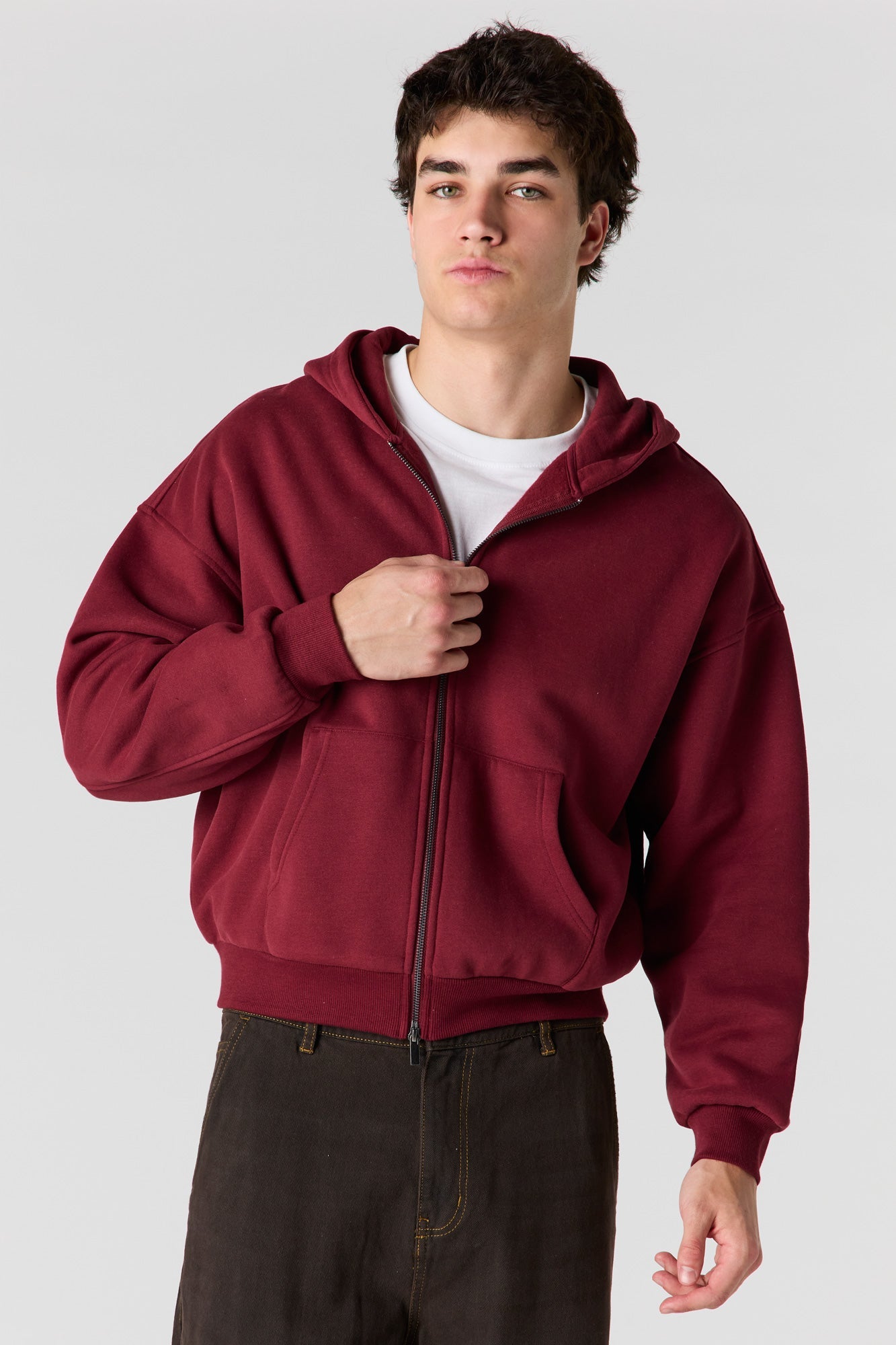 Premium Heavyweight Fleece 2-Way Zip Boxy Hoodie
