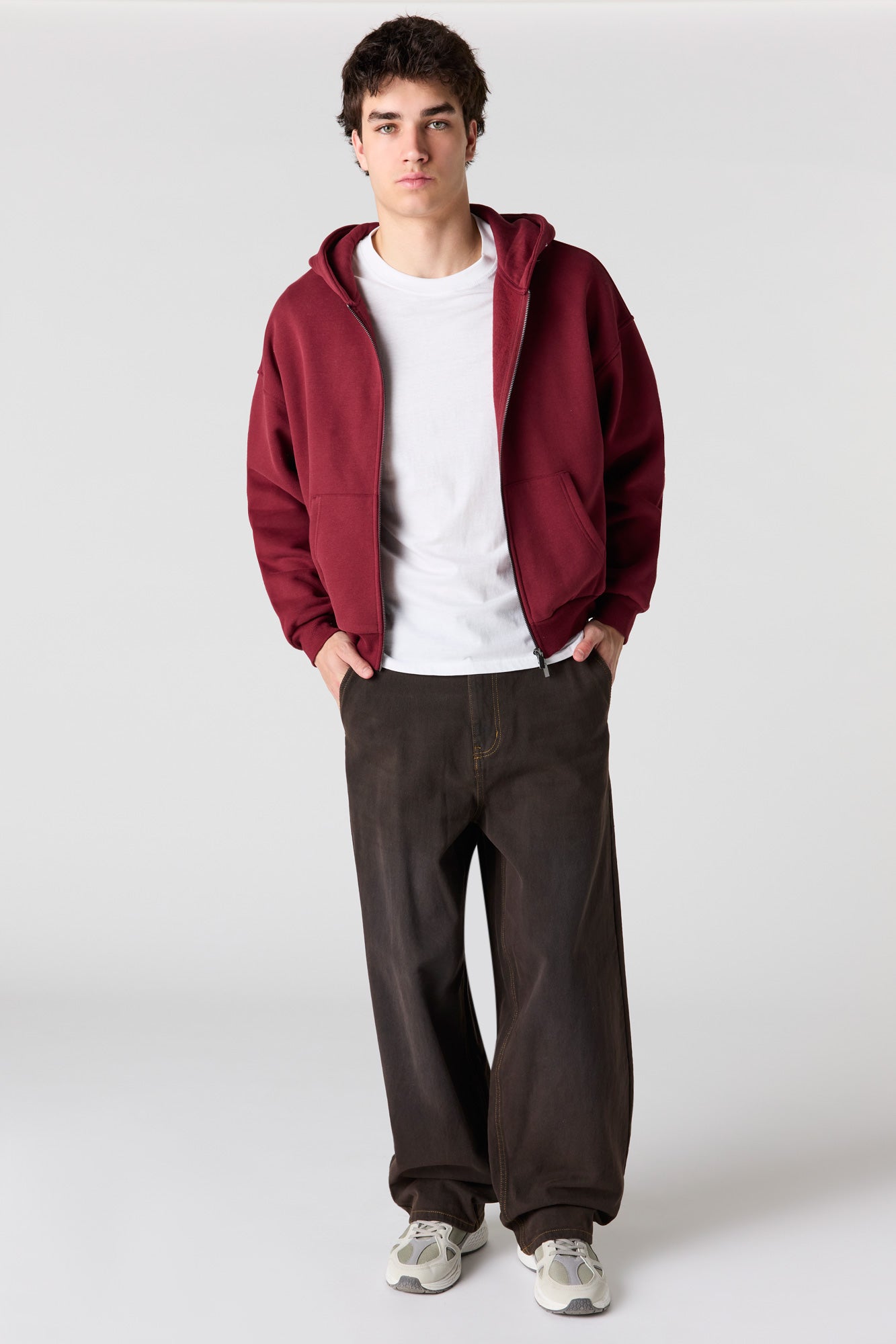 Premium Heavyweight Fleece 2-Way Zip Boxy Hoodie