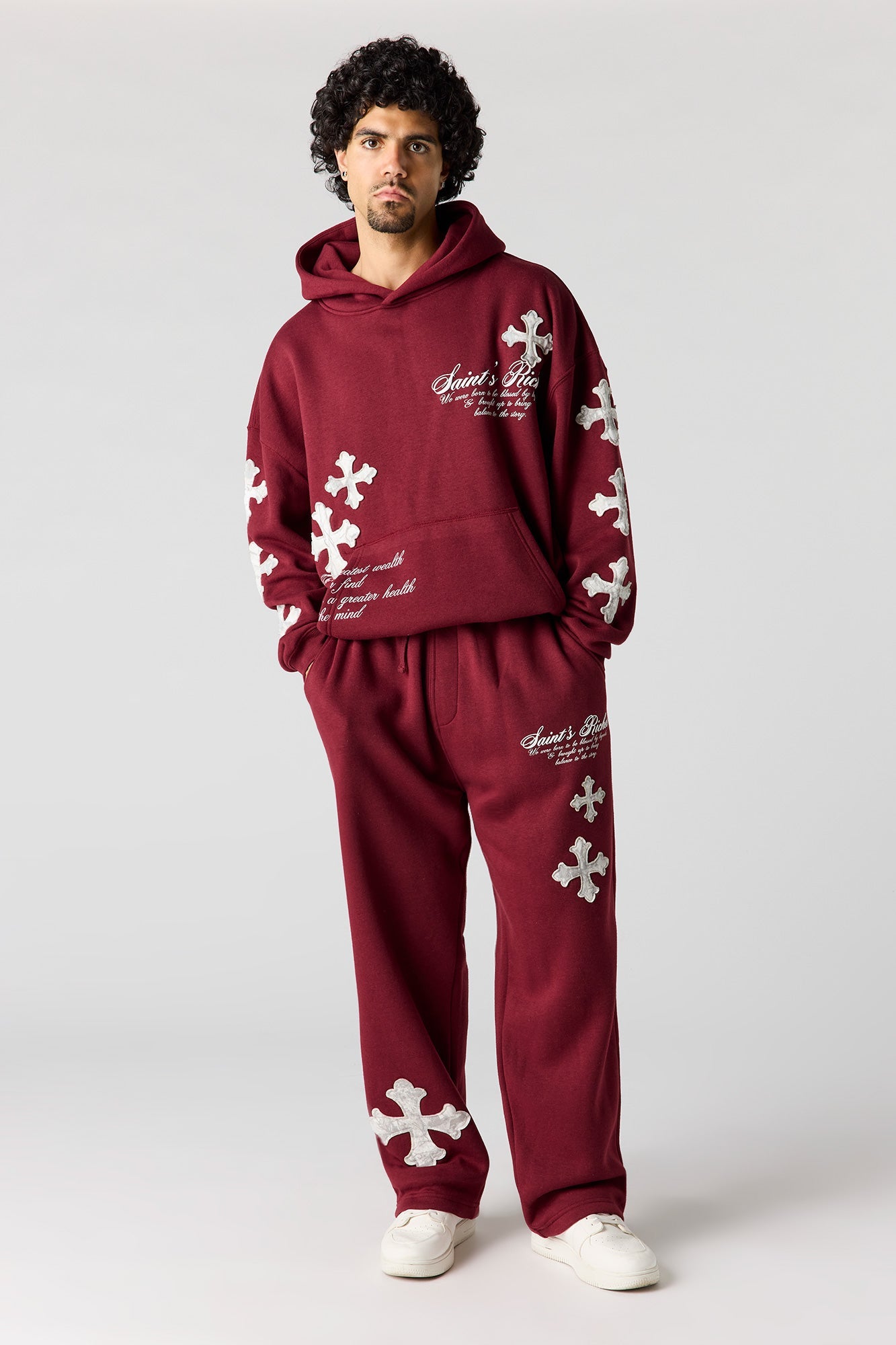 Graphic Fleece Wide Leg Sweatpant