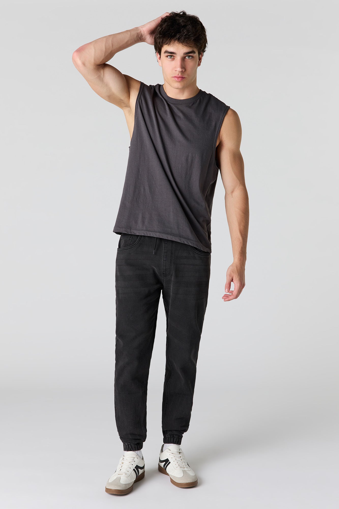 Drawstring Denim Jogger