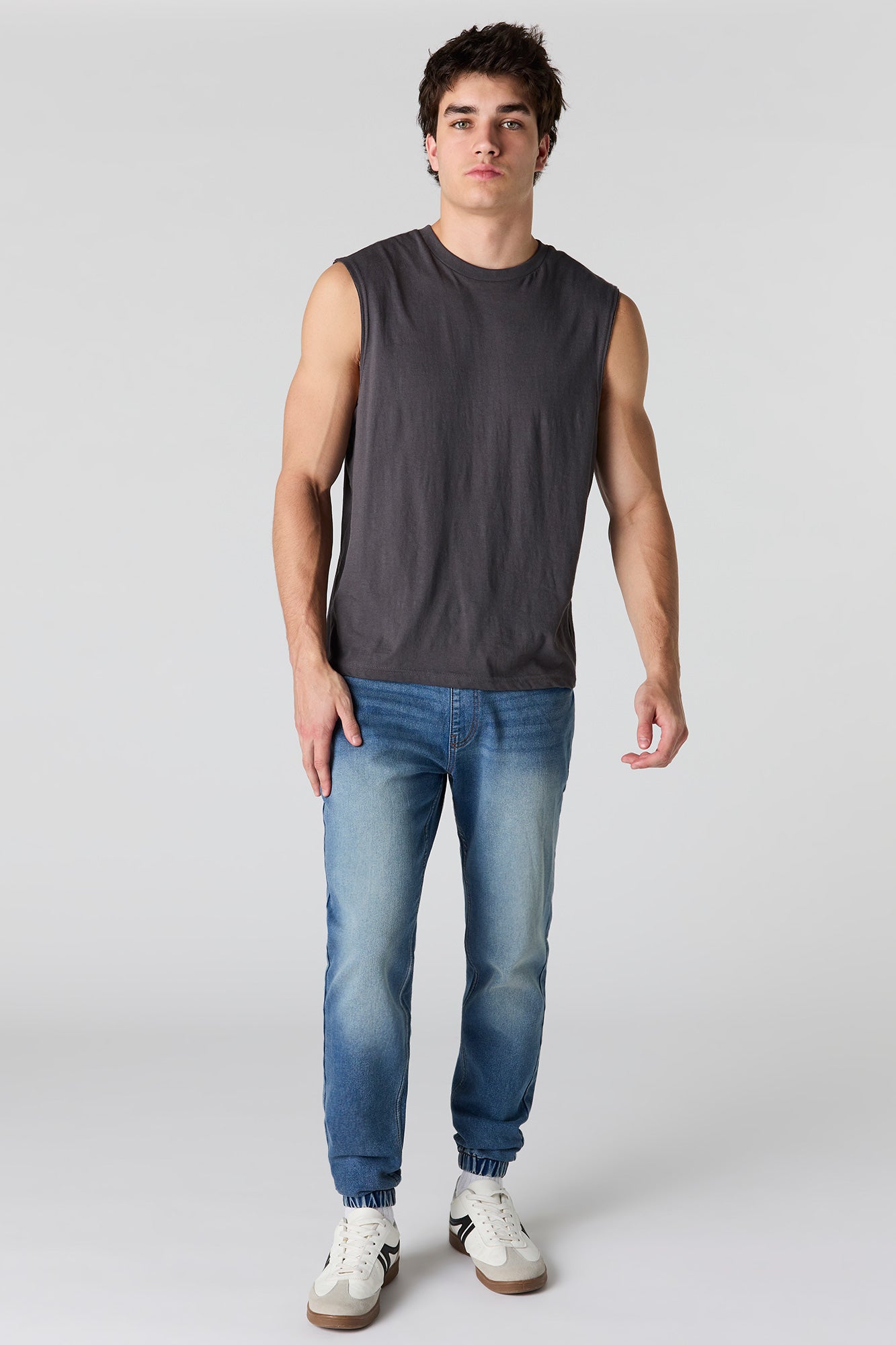 Drawstring Denim Jogger
