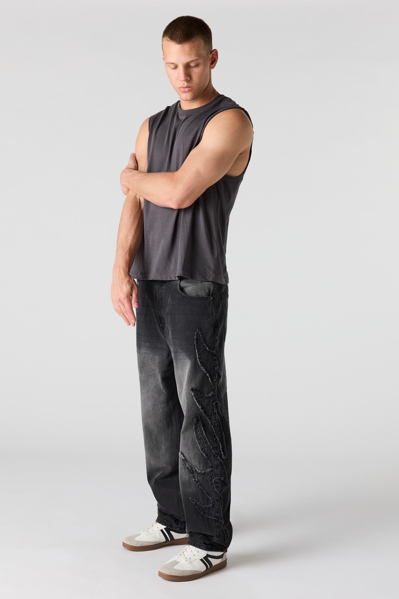 Ripped Light Baggy Jean