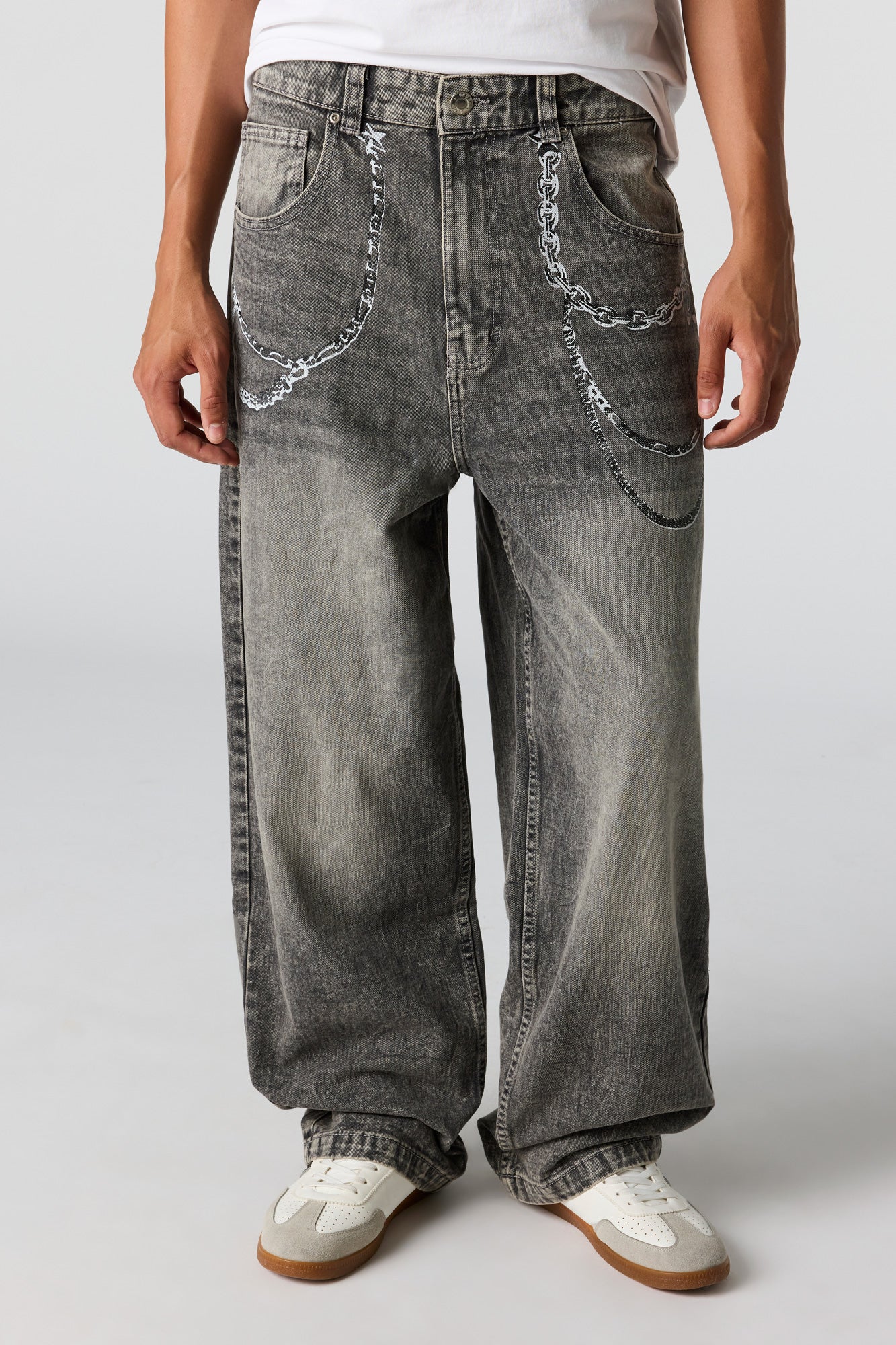 Super Baggy Chain Graphic Jean